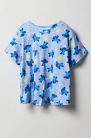 Ensemble avec t-shirt bleu à imprimé Stitch et pantalon pour fille
