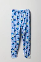 Ensemble avec t-shirt bleu à imprimé Stitch et pantalon pour fille