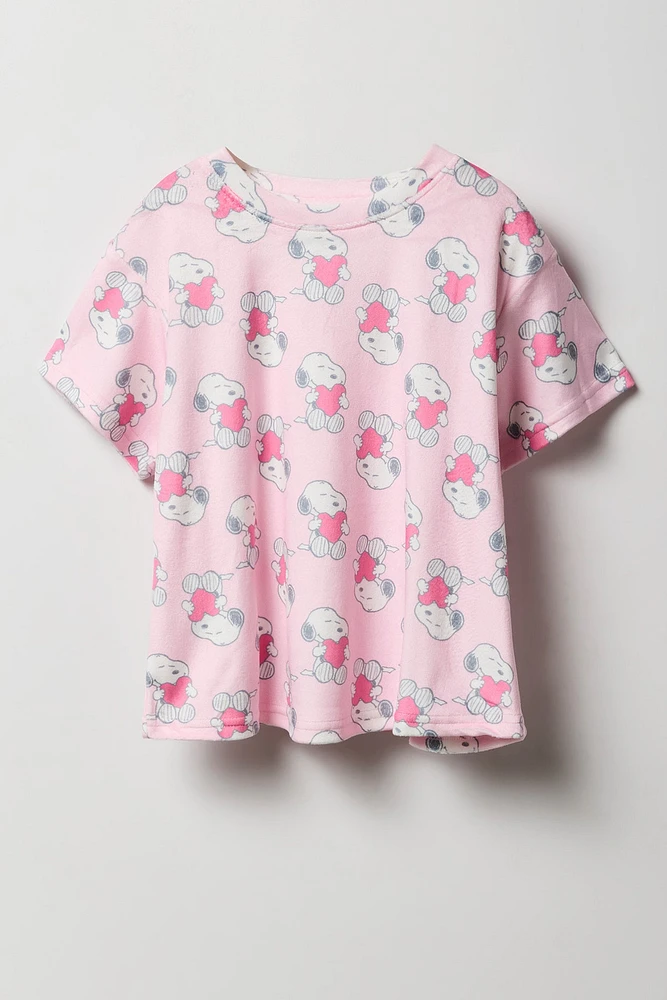 Ensemble avec t-shirt à imprimé Snoopy et pantalon pour fille
