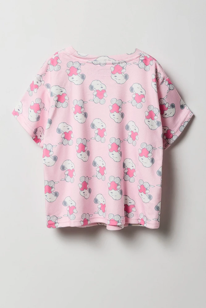 Ensemble avec t-shirt à imprimé Snoopy et pantalon pour fille