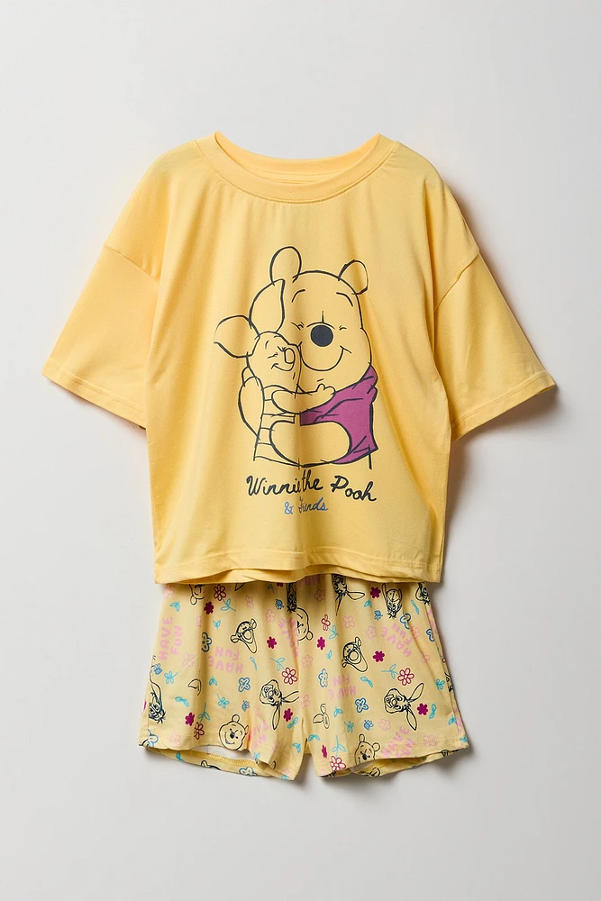 Ensemble avec t-shirt à imprimé Pooh & Friends et short pour fille