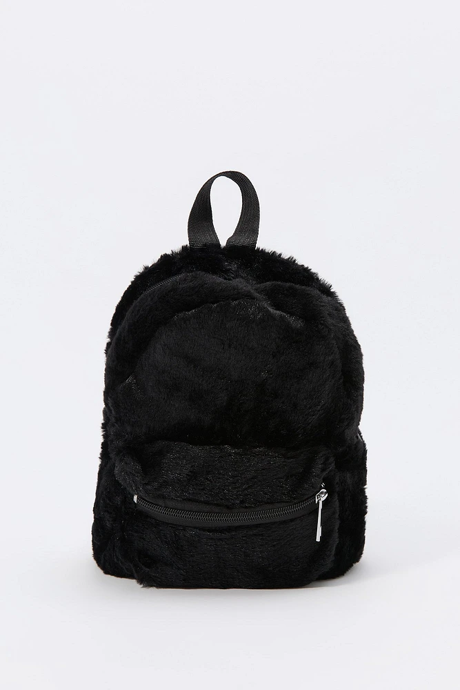 Girls Faux Fur Mini Backpack