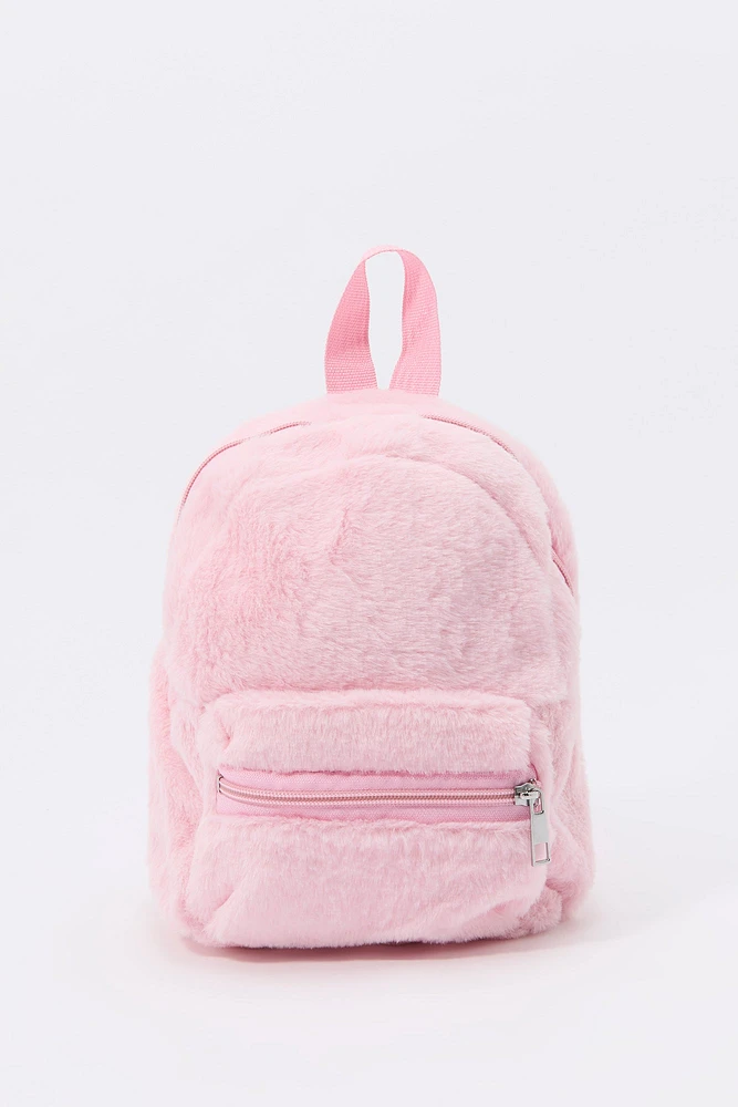 Girls Faux Fur Mini Backpack