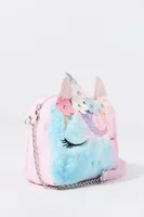 Girls Furry Unicorn Crossbody Purse