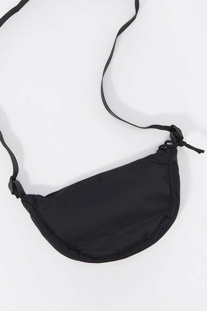 Sac à bandoulière en forme de demi-lune nylon pour filles