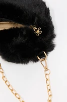 Girls Faux Fur Heart Crossbody Purse