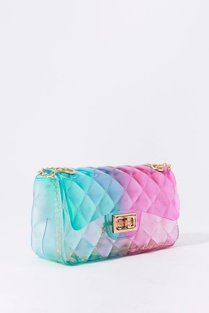 Girls Quilted Jelly Crossbody Purse