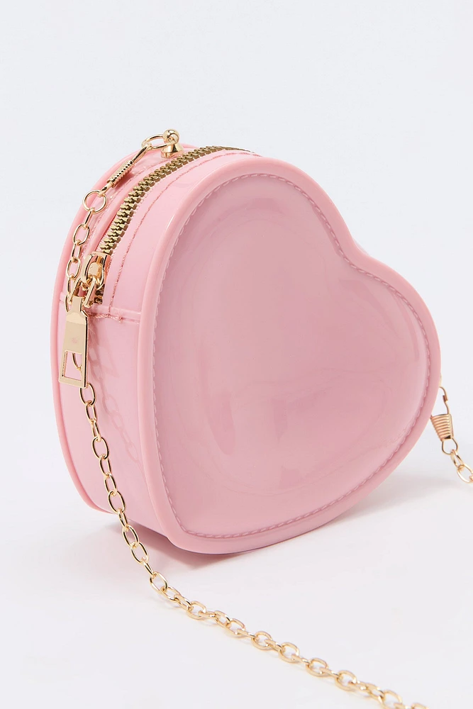 Girls Heart Shaped Crossbody Purse