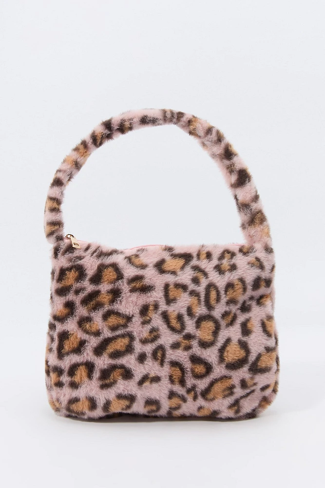 Girls Faux Fur Cheetah Purse