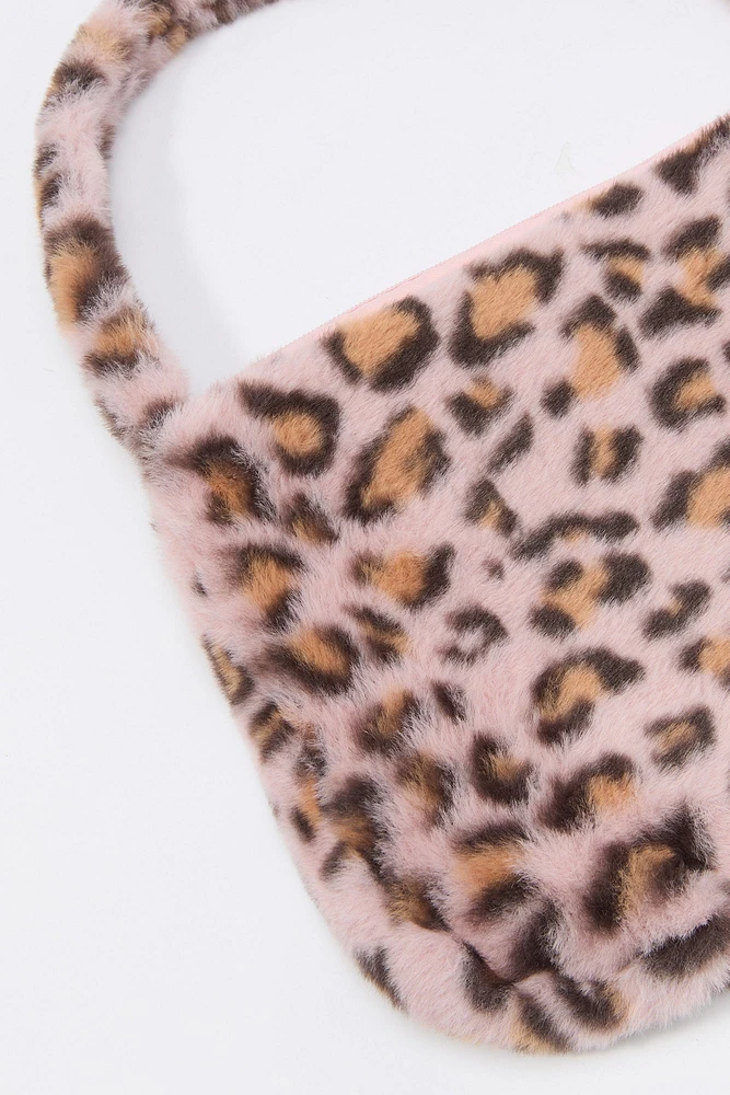 Girls Faux Fur Cheetah Purse