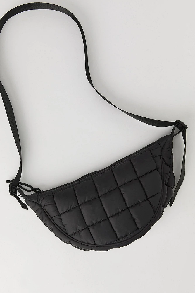 Sac demi-lune matelassé en nylon pour fille