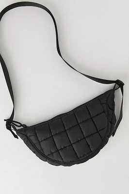 Sac demi-lune matelassé en nylon pour fille