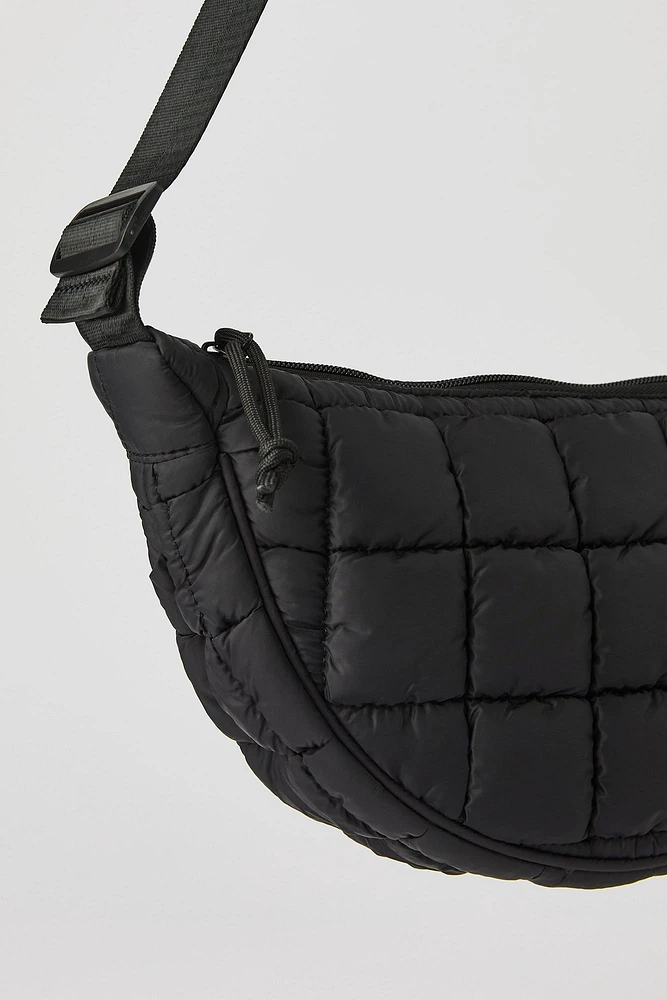 Sac demi-lune matelassé en nylon pour fille