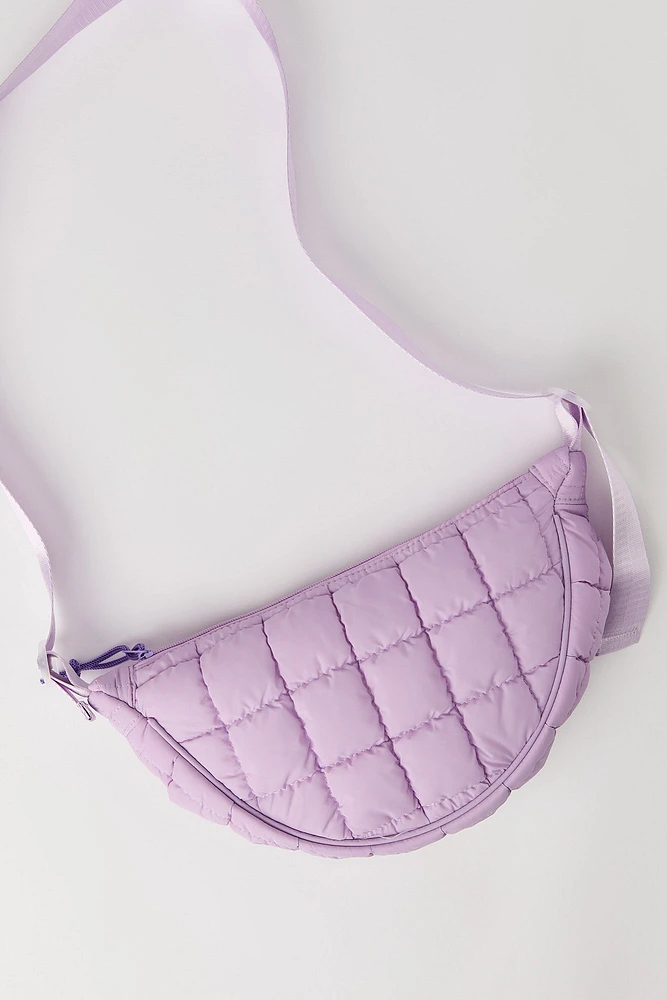 Sac demi-lune matelassé en nylon pour fille