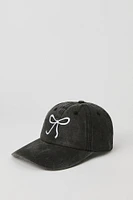 Girls Bow Embroidered Denim Hat