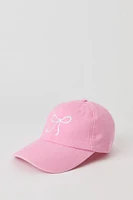 Girls Bow Embroidered Denim Hat