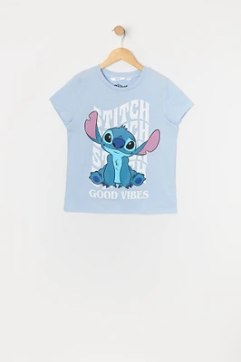Girls Stitch Good Vibes Graphic T-Shirt