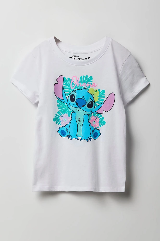 T-shirt à imprimé Ohana! Stitch pour fille