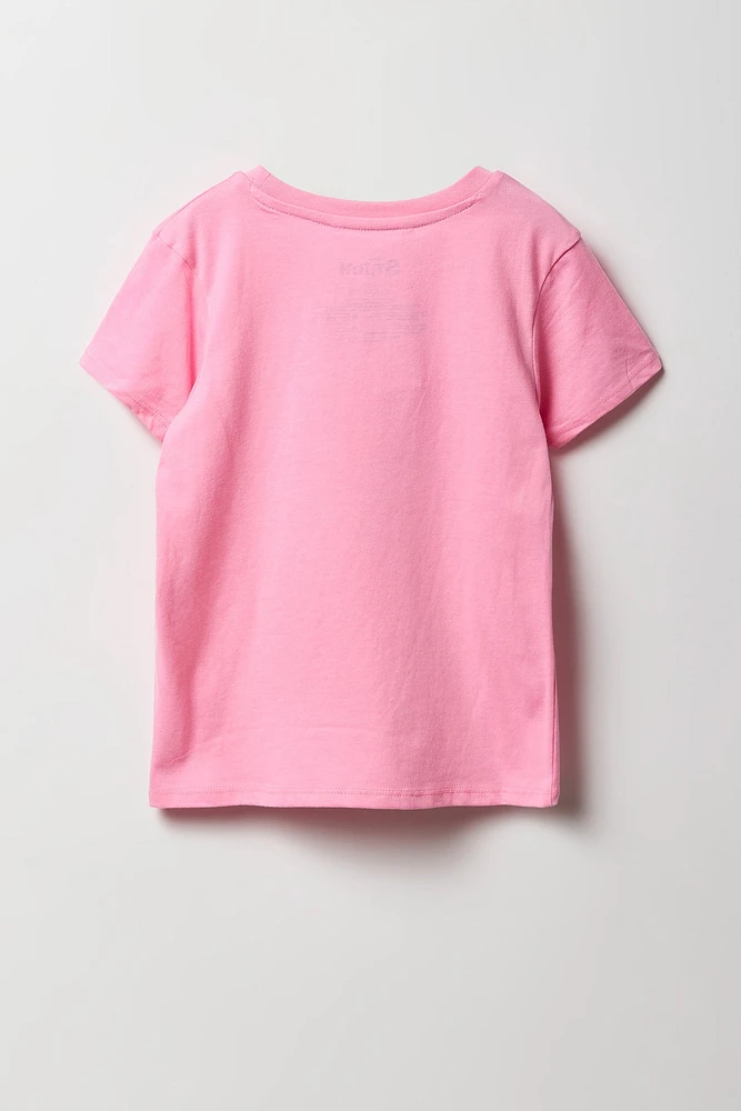 T-shirt rose  Ã  imprimÃ© Stitch & Angel pour fille