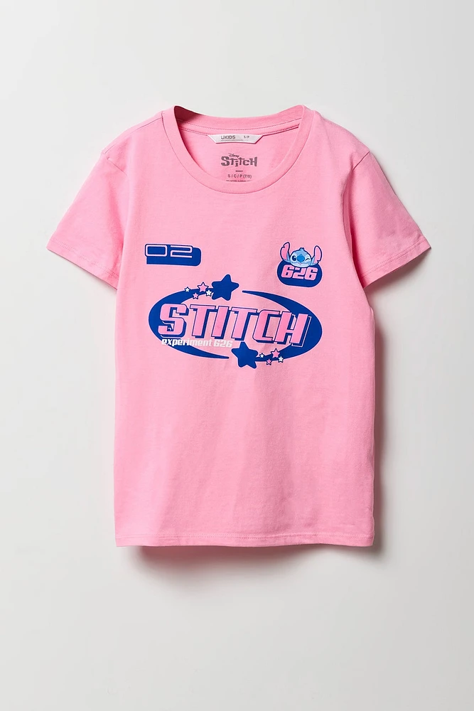 T-shirt Ã  imprimÃ© Stitch Racing pour fille