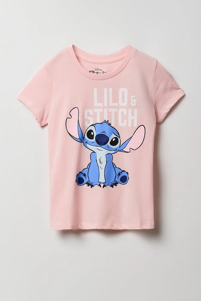 T-shirt à imprimé Lilo & Stitch pour fille