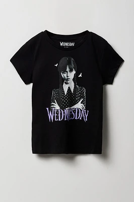 T-shirt à imprimé Wednesday Addams pour fille