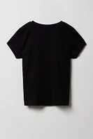 T-shirt à imprimé Wednesday Addams pour fille