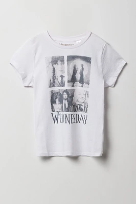 T-shirt à imprimé Wednesday pour fille