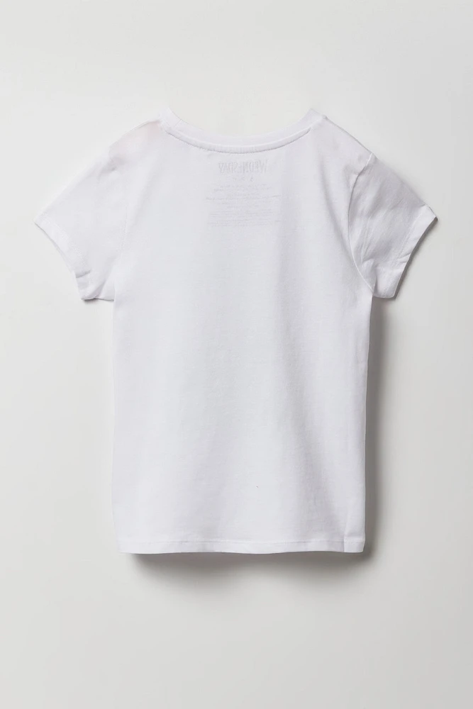 T-shirt à imprimé Wednesday pour fille