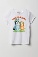 T-shirt à imprimé Bluey & Bingo pour fille