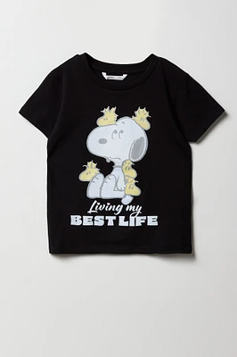 Girls Snoopy Best Life Graphic T-Shirt