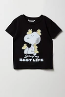 Girls Snoopy Best Life Graphic T-Shirt