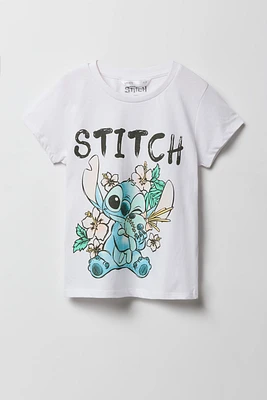 T-shirt à imprimé Stitch pour fille