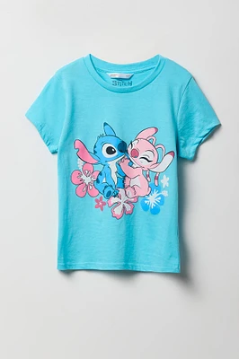 T-shirt à imprimé Angel & Stitch pour filles