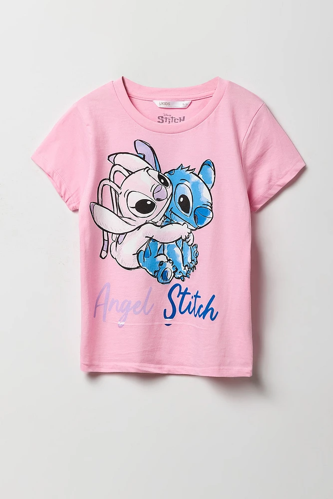Girls Angel & Stitch Graphic T-Shirt