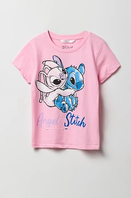 Girls Angel & Stitch Graphic T-Shirt