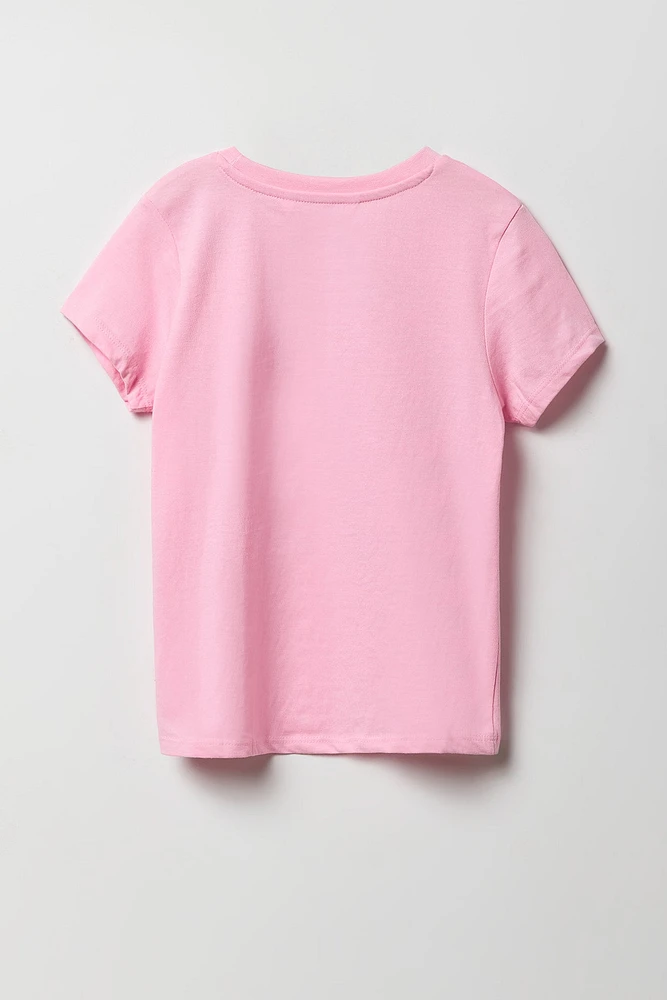 T-shirt à imprimé Angel & Stitch pour filles