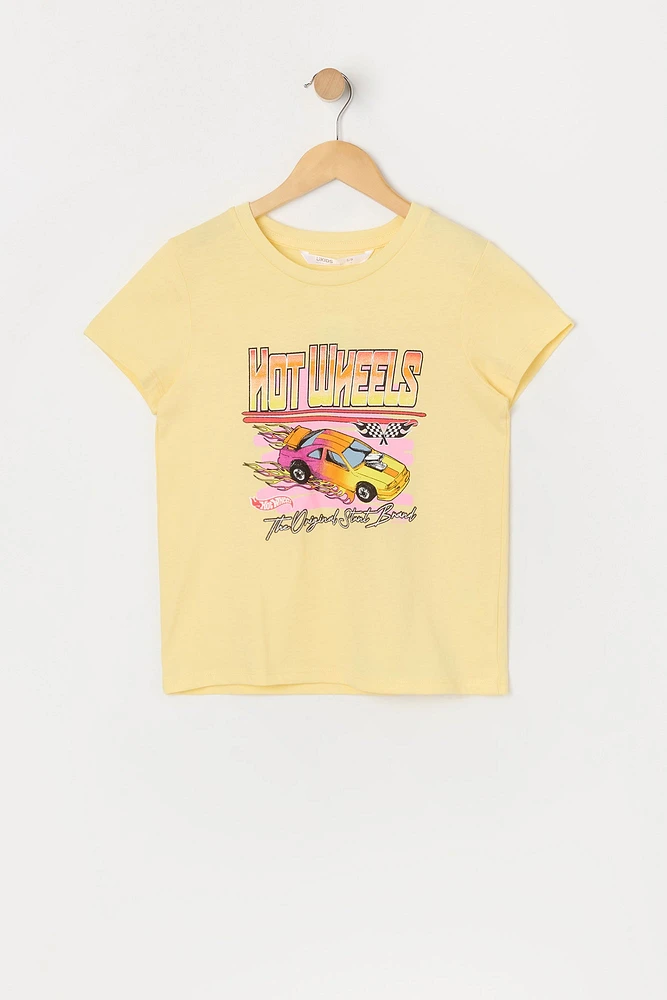 Hot Wheels™ Girls Yellow Graphic T-Shirt