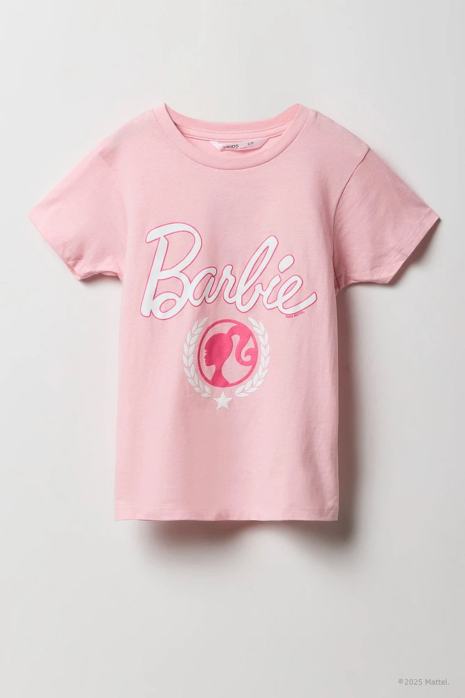 T-shirt à imprimé de logo Barbie™ pour filles