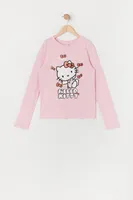 Girls Hello Kitty Graphic Long Sleeve Top