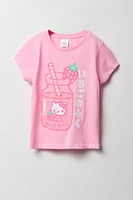 T-shirt à imprimé Hello Kitty Strawberry Milk pour fille