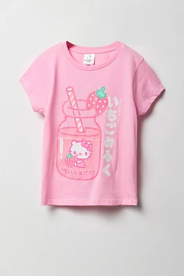 T-shirt à imprimé Hello Kitty Strawberry Milk pour fille