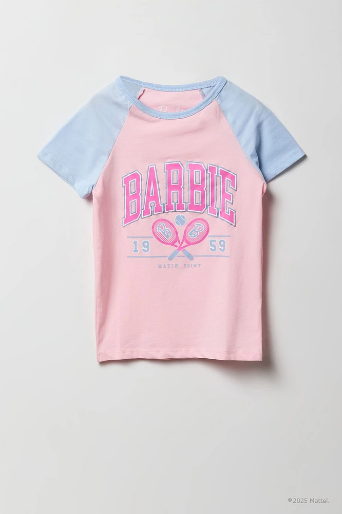 Barbie™ Girls Tennis Graphic Raglan T-Shirt