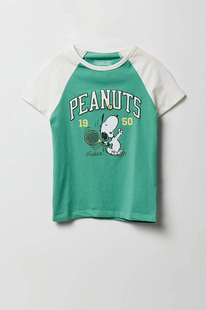 Girls Peanuts Graphic Raglan T-Shirt