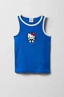 Girls Hello Kitty Embroidered Ribbed Tank