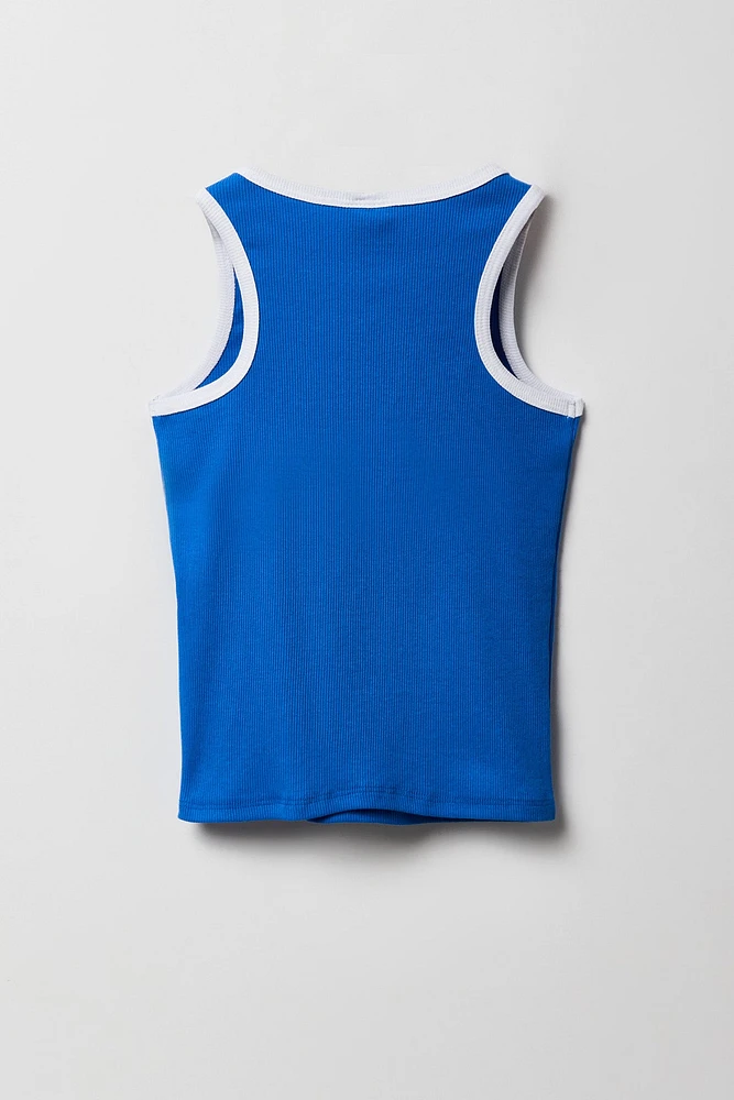 Girls Hello Kitty Embroidered Ribbed Tank