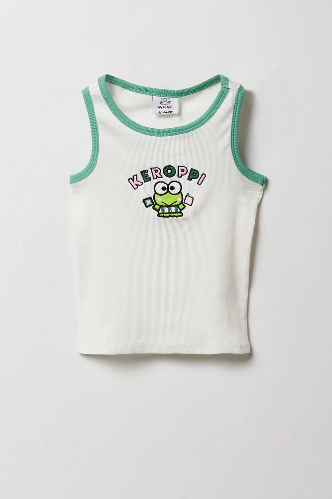 Débardeur côtelé avec motif brodé Keroppi pour fille