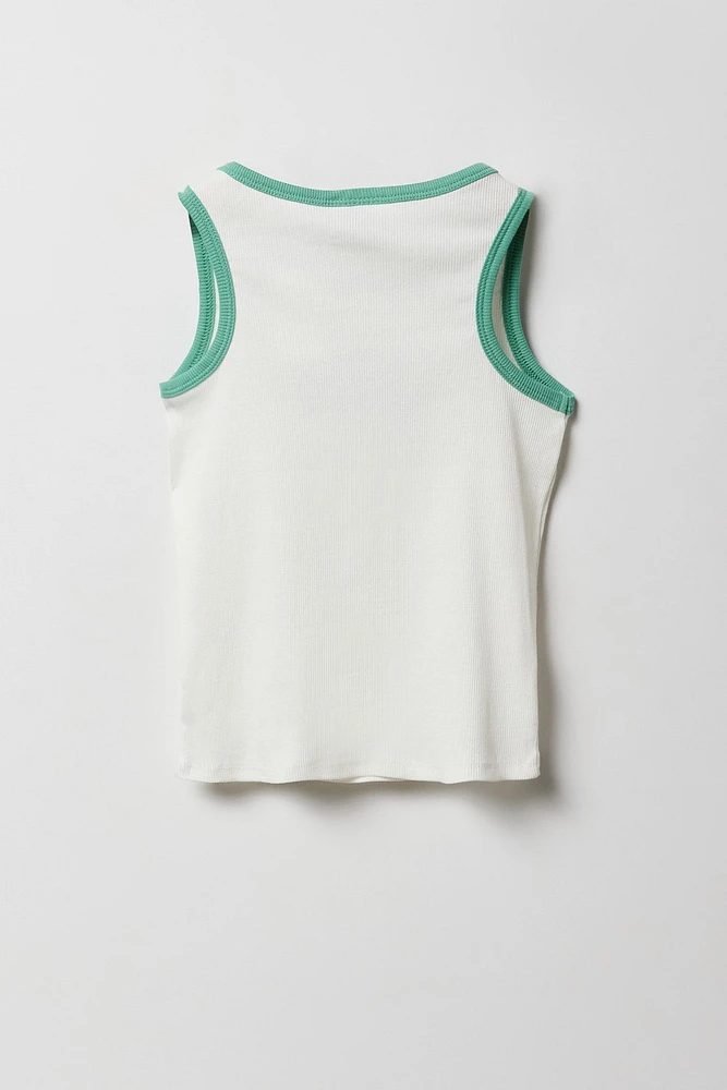 Girls Keroppi Embroidered Ribbed Tank