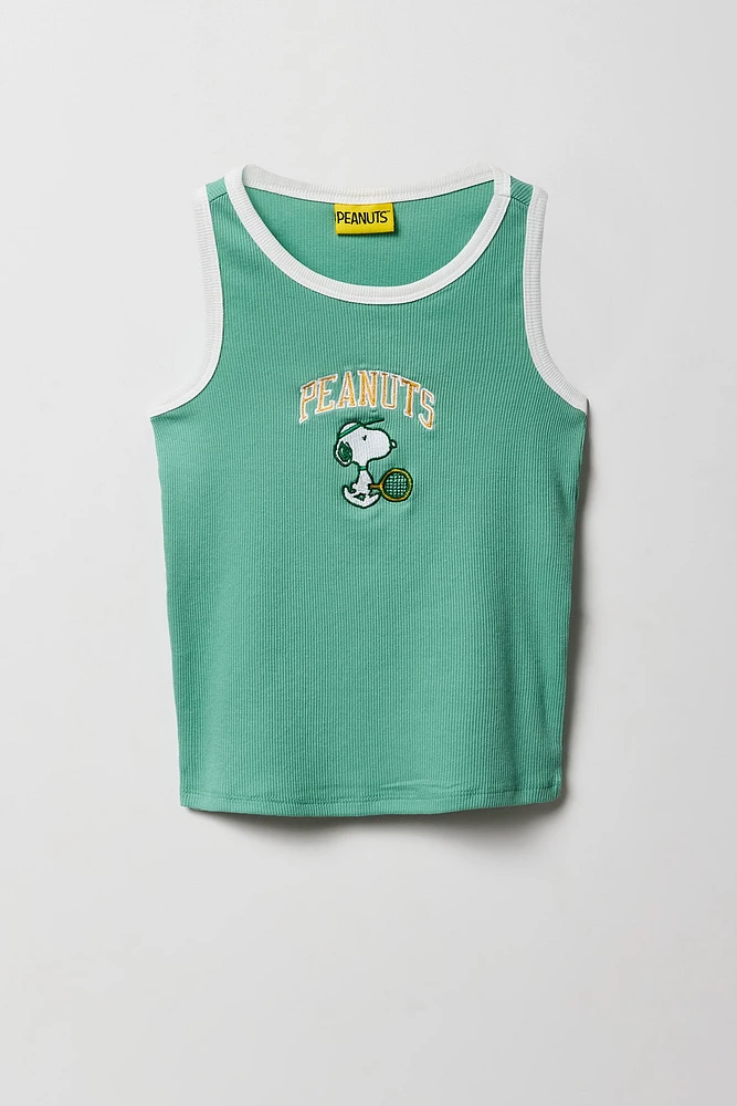 Débardeur côtelé avec motif brodé Peanuts pour fille
