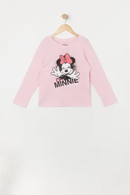 Girls Minnie Graphic Long Sleeve Top